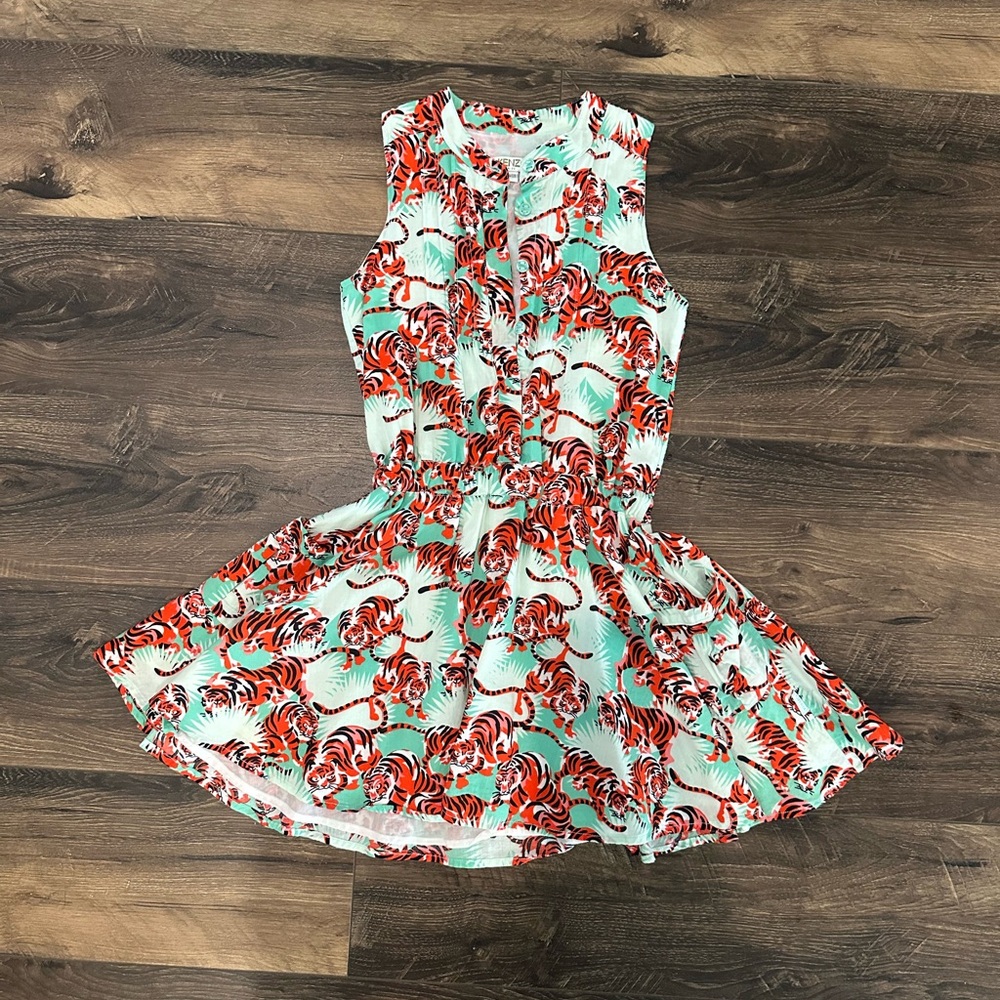 Kenzo Red and Black Tiger Print Top